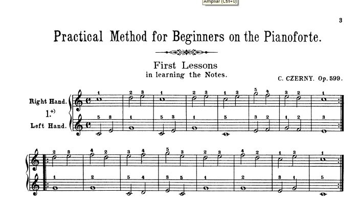 Lectura musical de piano para principiantes