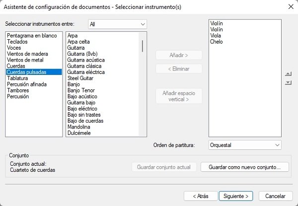 Elecci&oacute;n de instrumento en Finale