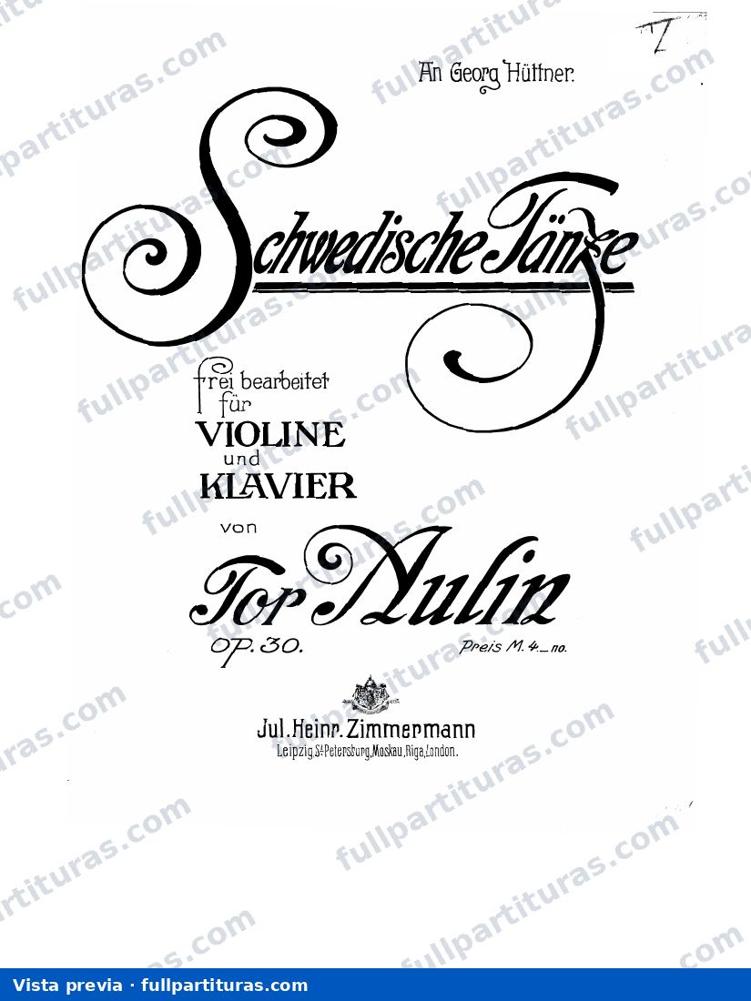 Swedish Dances for Violin and Piano, Op.30 — preview