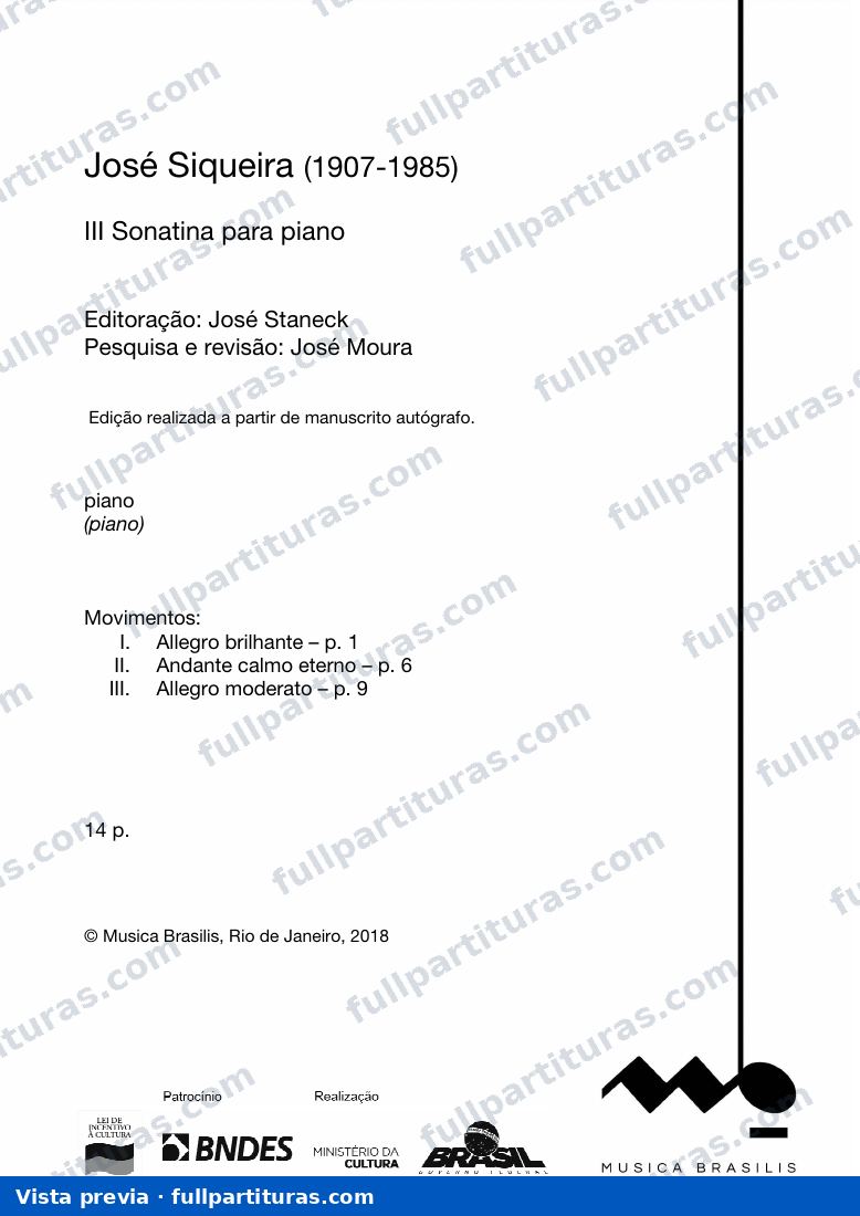 III Sonatina para piano — vista previa