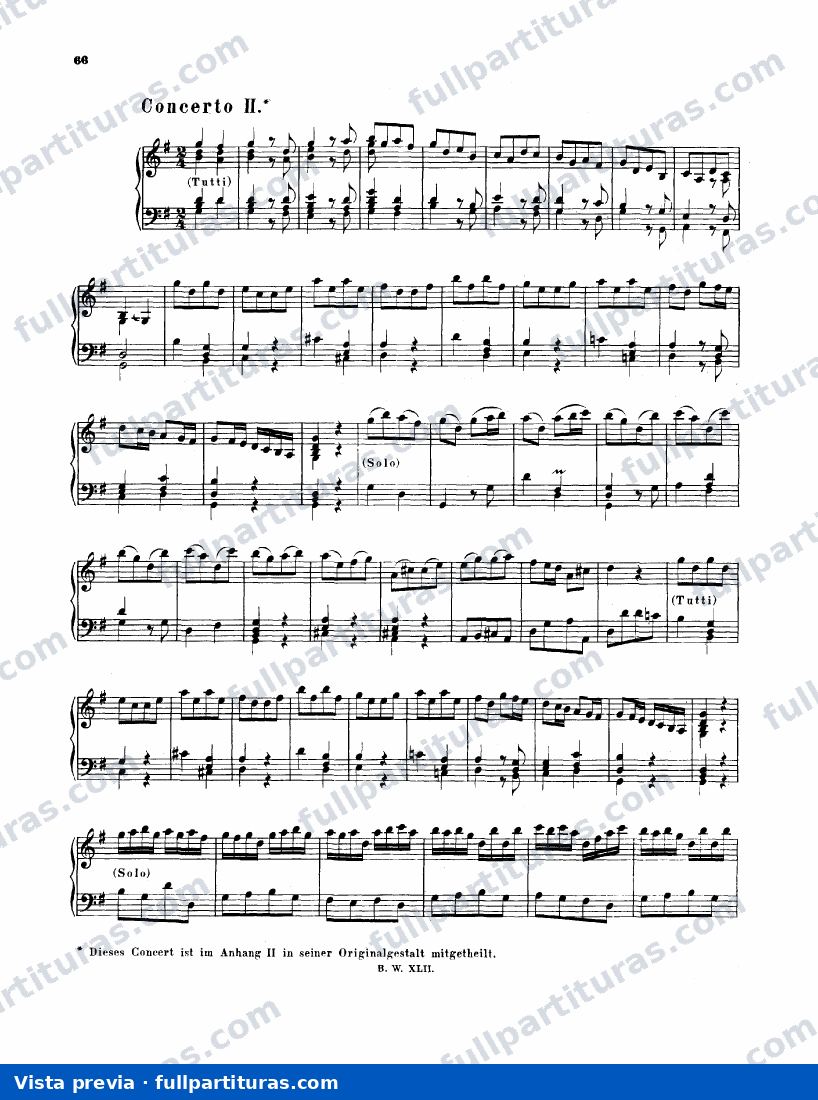 Arreglo de conciertos de otros autores: Concerto in G major, BWV 973 — preview