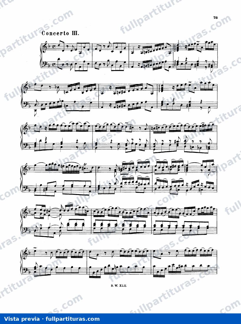 Arreglo de conciertos de otros autores: Concerto in D minor, BWV 974 — preview