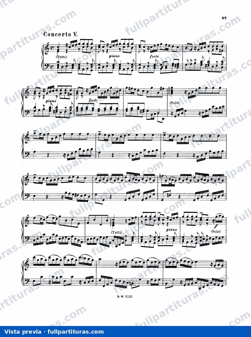 Arreglo de conciertos de otros autores: Concerto in C major, BWV 976 — preview