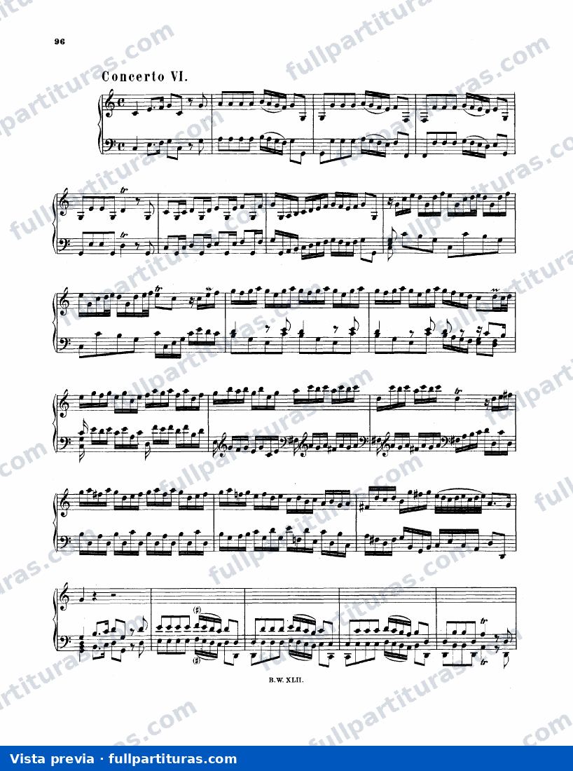 Arreglo de conciertos de otros autores: Concerto in C major, BWV 977 — preview