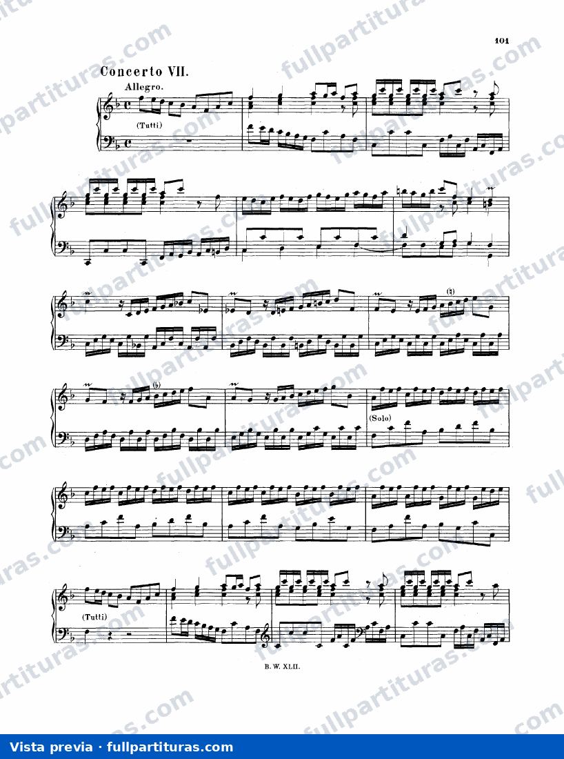 Arreglo de conciertos de otros autores: Concerto in F major, BWV 978 — preview