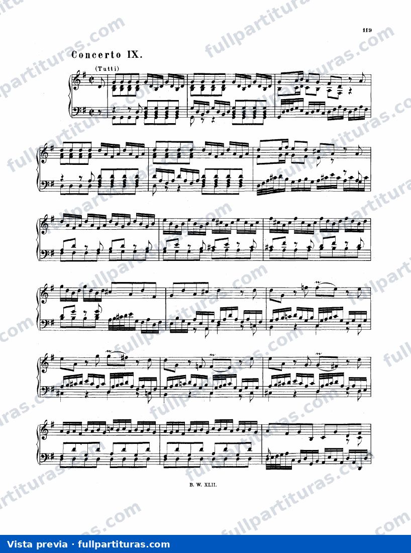 Arreglo de conciertos de otros autores: Concerto in G major, BWV 980 — preview