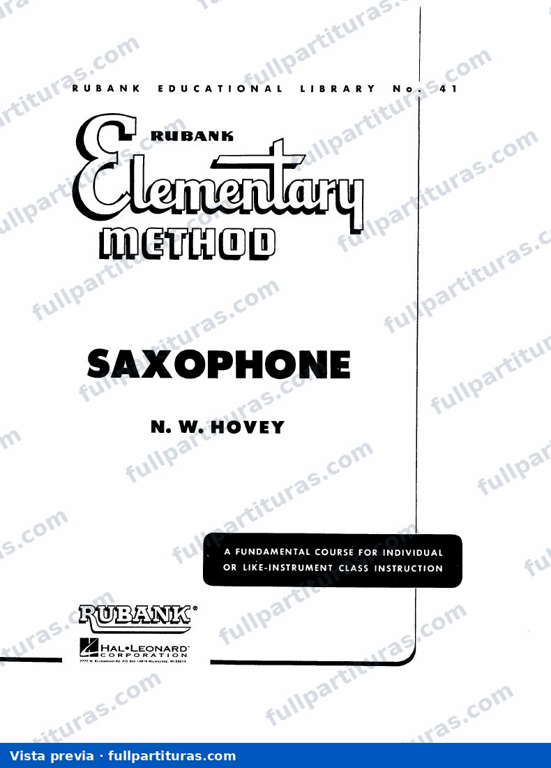 Rubank Elementary Method para Saxofón — vista previa