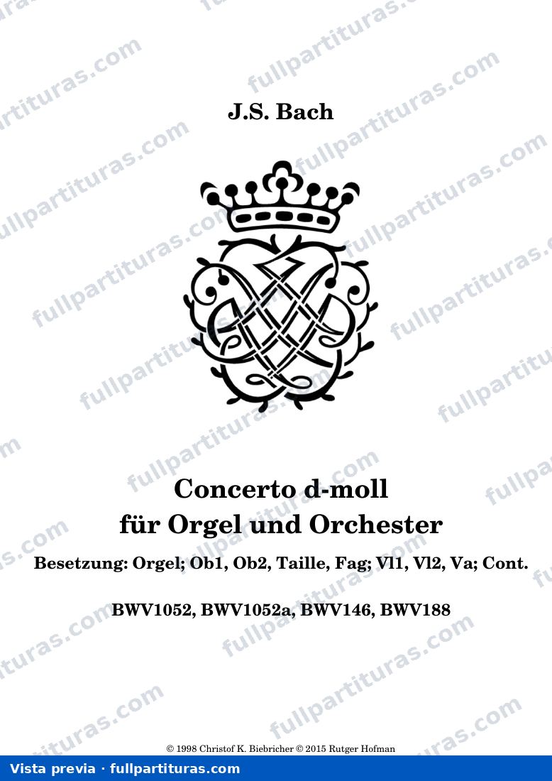 Conciertos para Clave: Versión para órgano y orquesta — preview