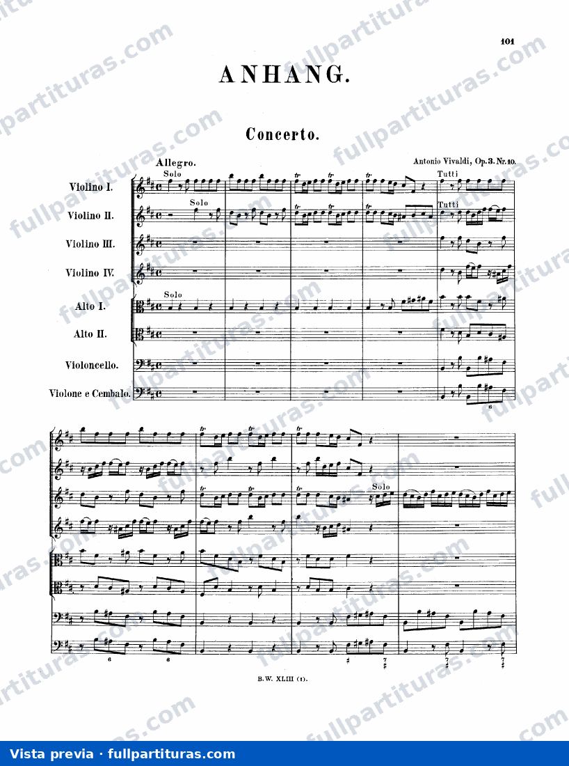 Concierto para 4 Violines BWV 1065 — preview