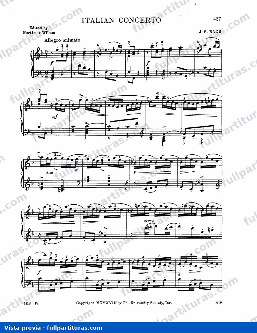 Concierto Italiano BWV 971: Movimiento 1 — preview