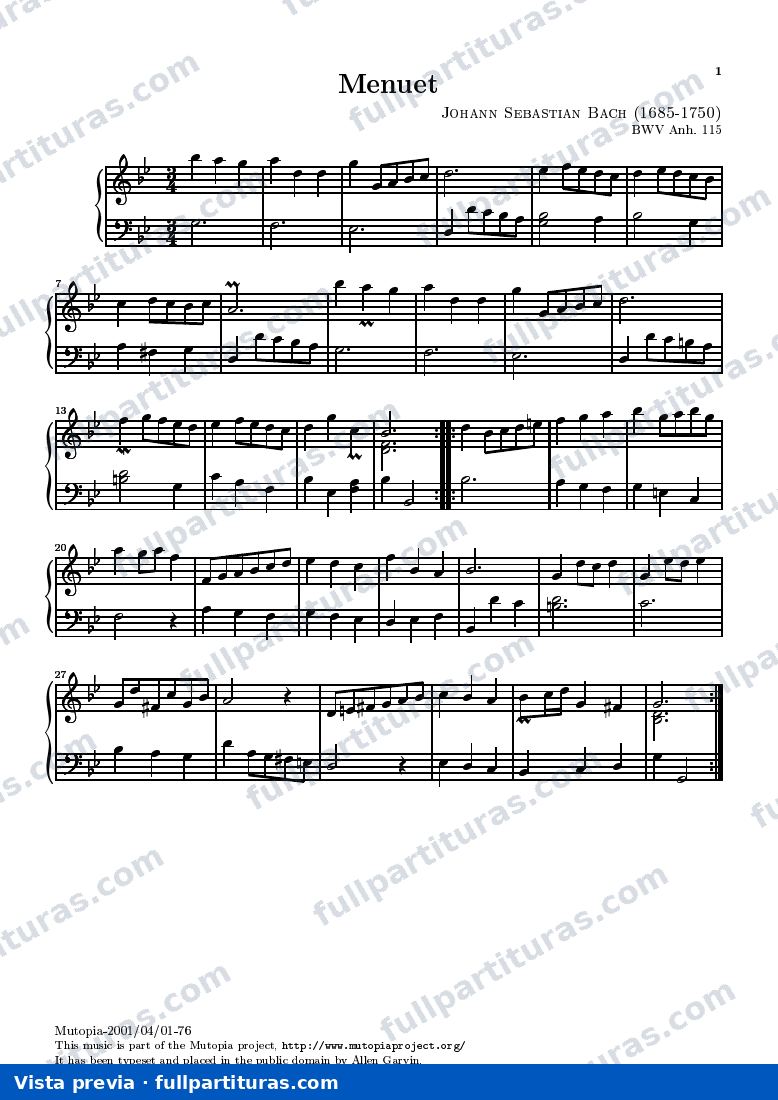 Minuetto BWV 115 — preview