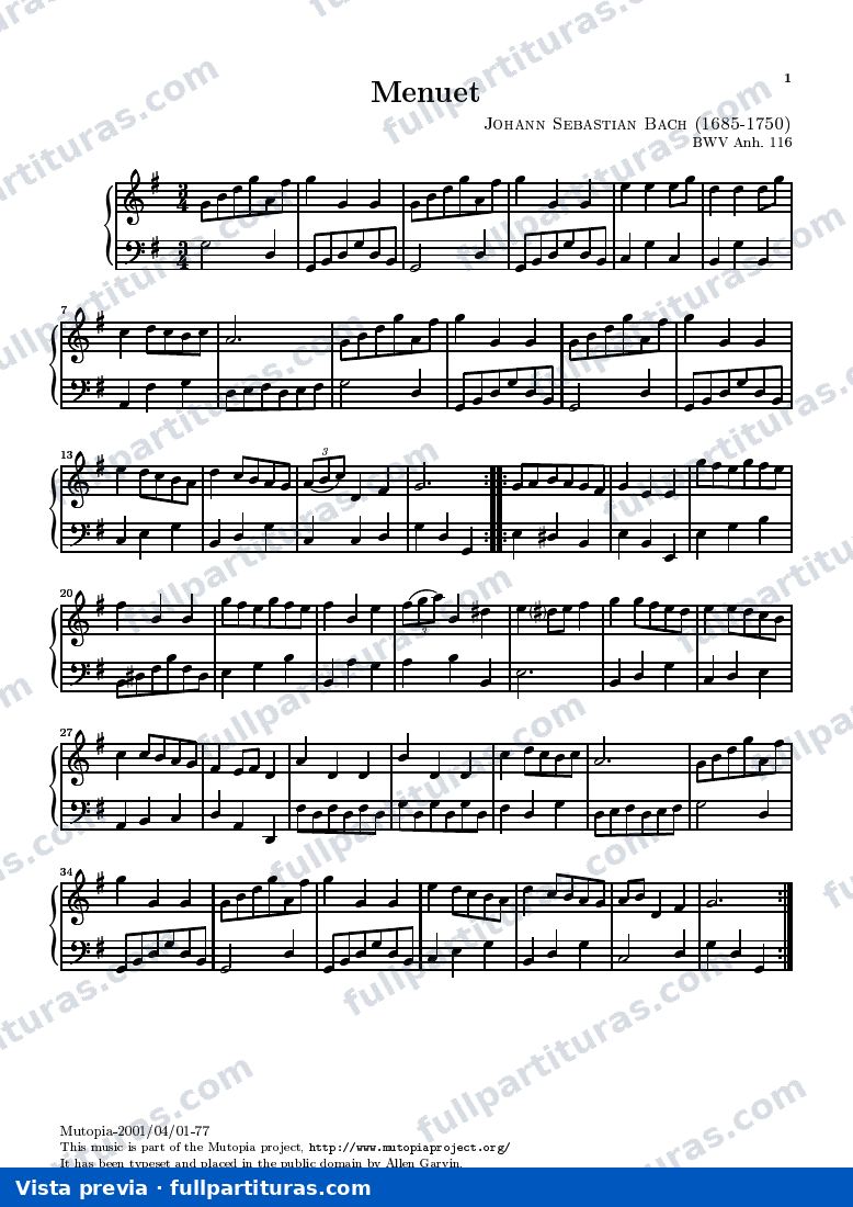 Minuetto BWV 116 — preview
