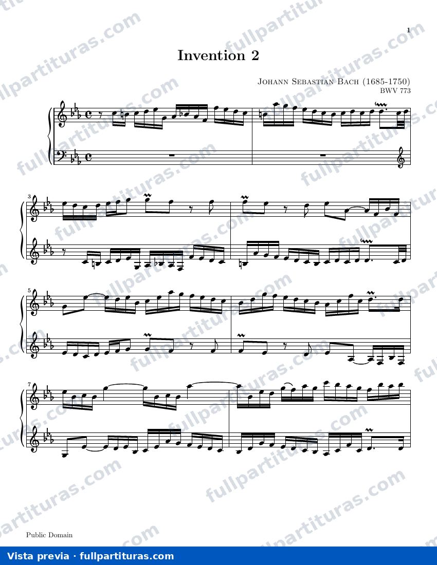 Invención 2 BWV 773 — preview