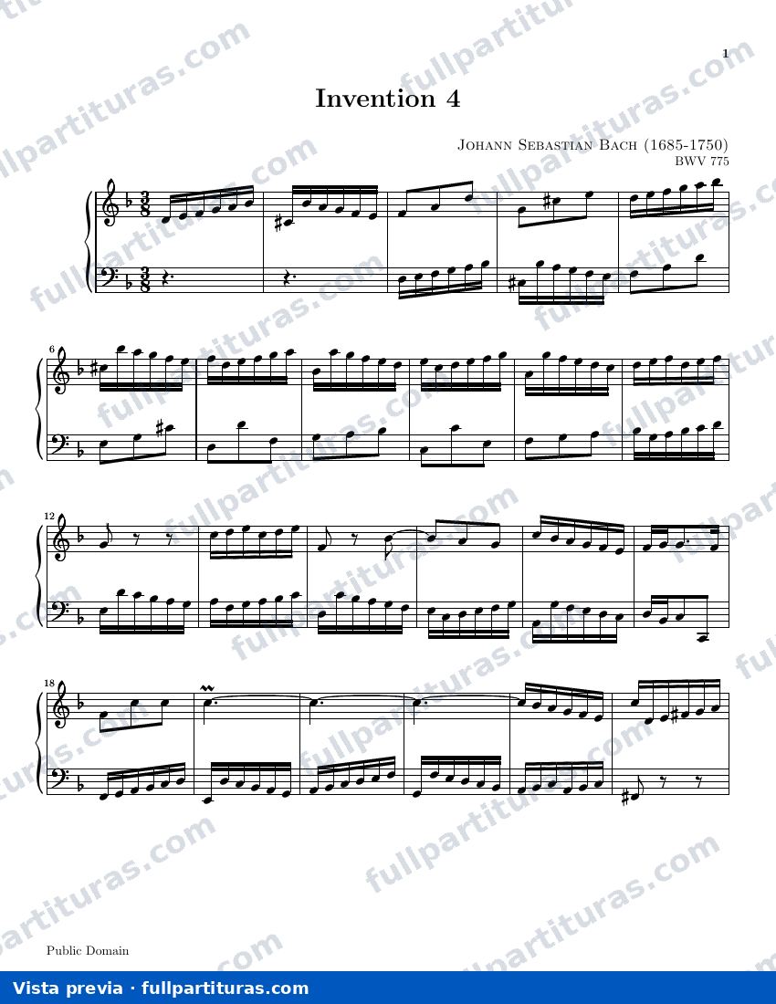 Invención 4 BWV 775 — preview