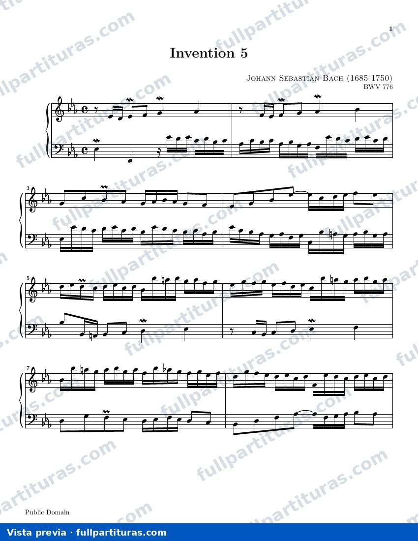 Invención 5 BWV 776 — preview