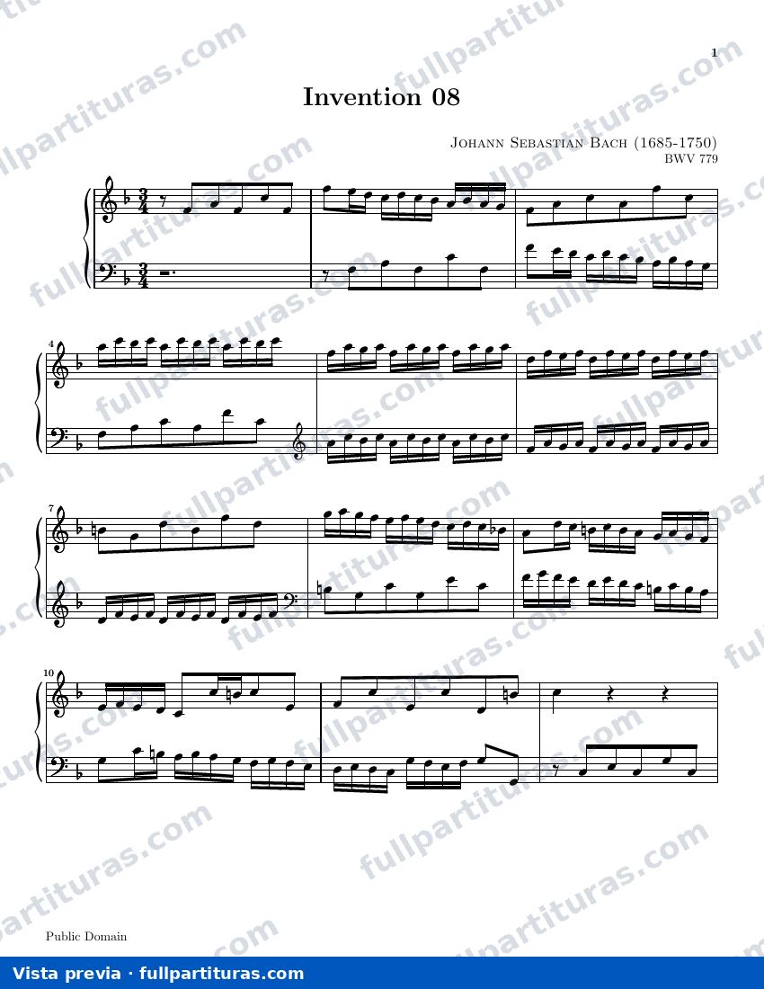 Invención 8 BWV 779 — preview
