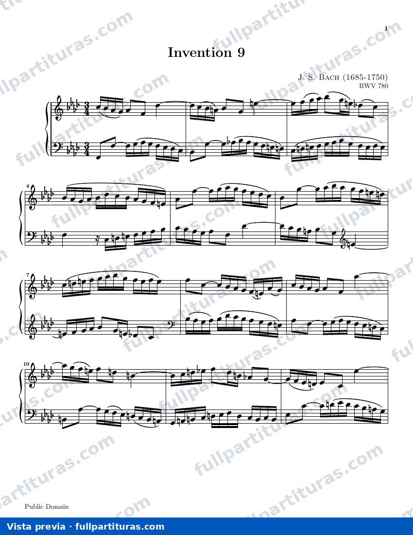 Invención 9 BWV 780 — preview