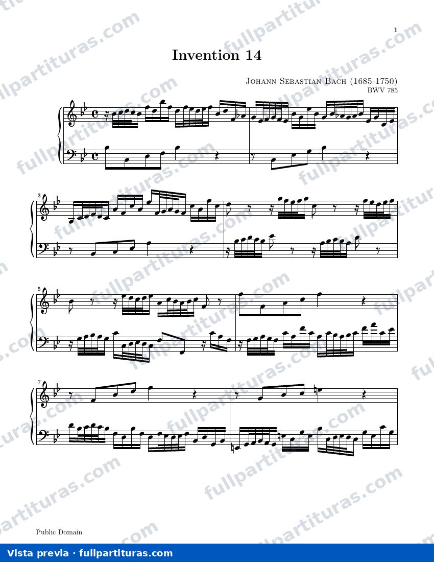 Invención 14 BWV 785 — preview
