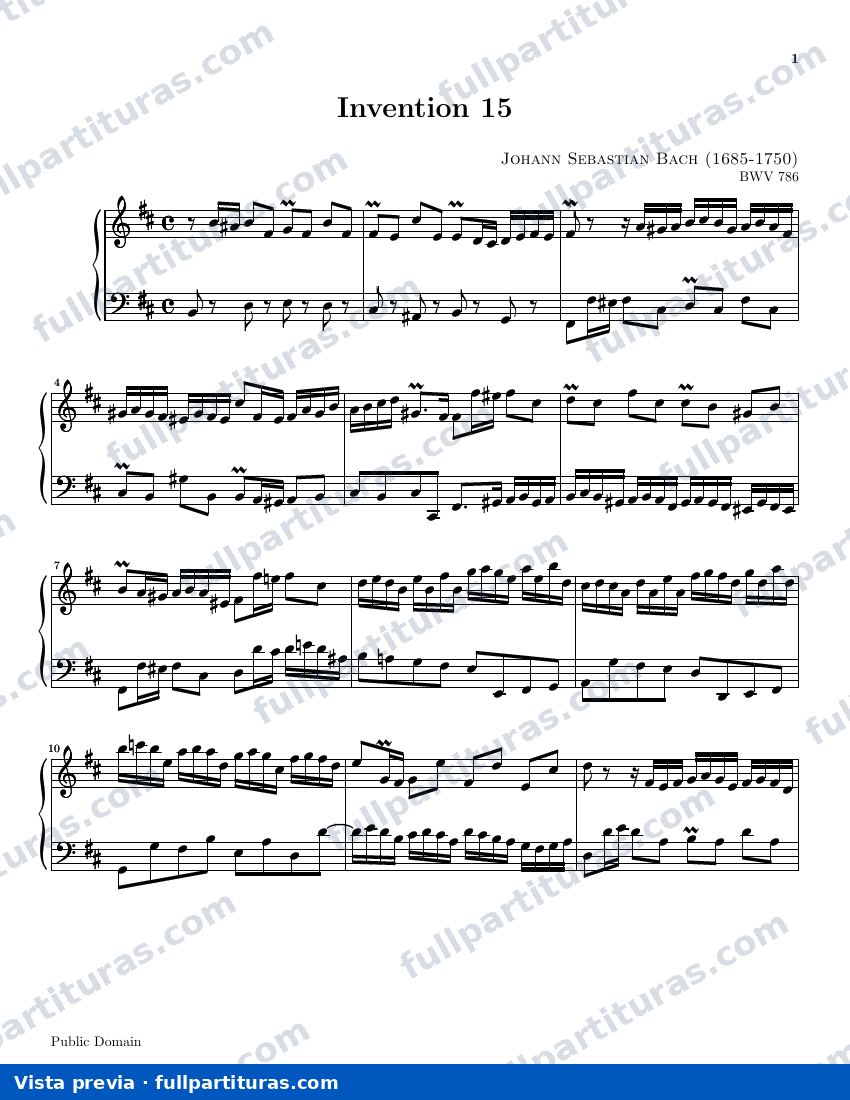 Invención 15 BWV 786 — preview