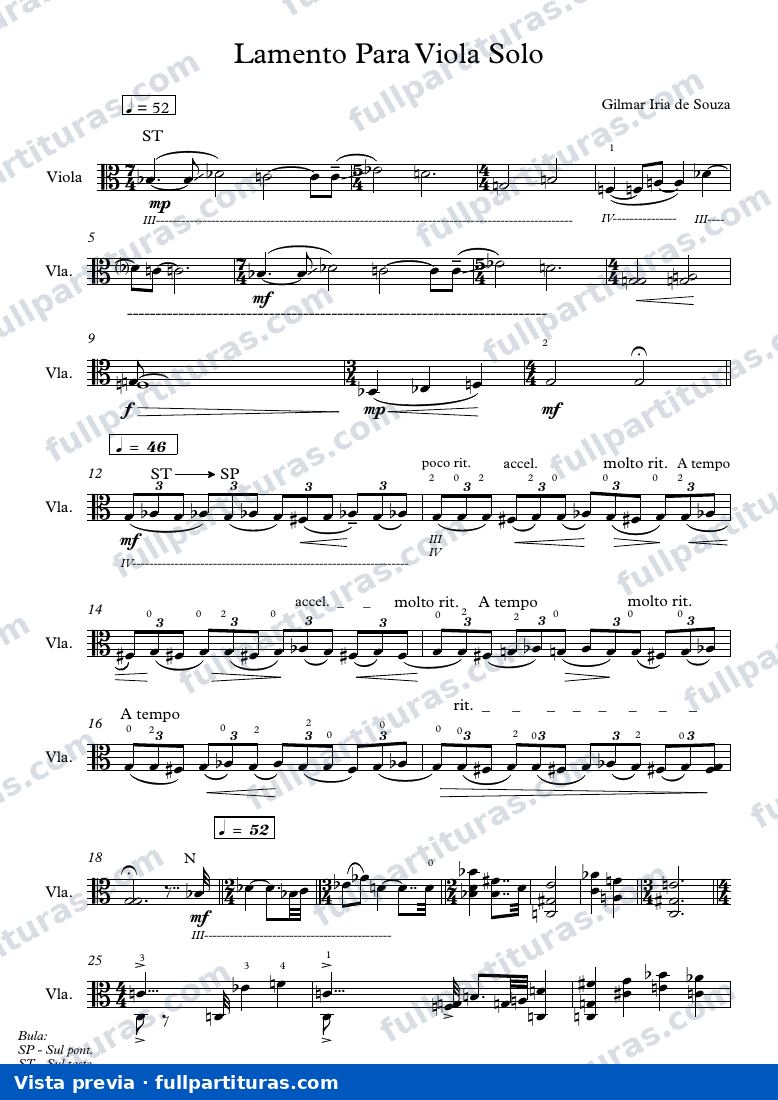 Lamento para viola solo — preview