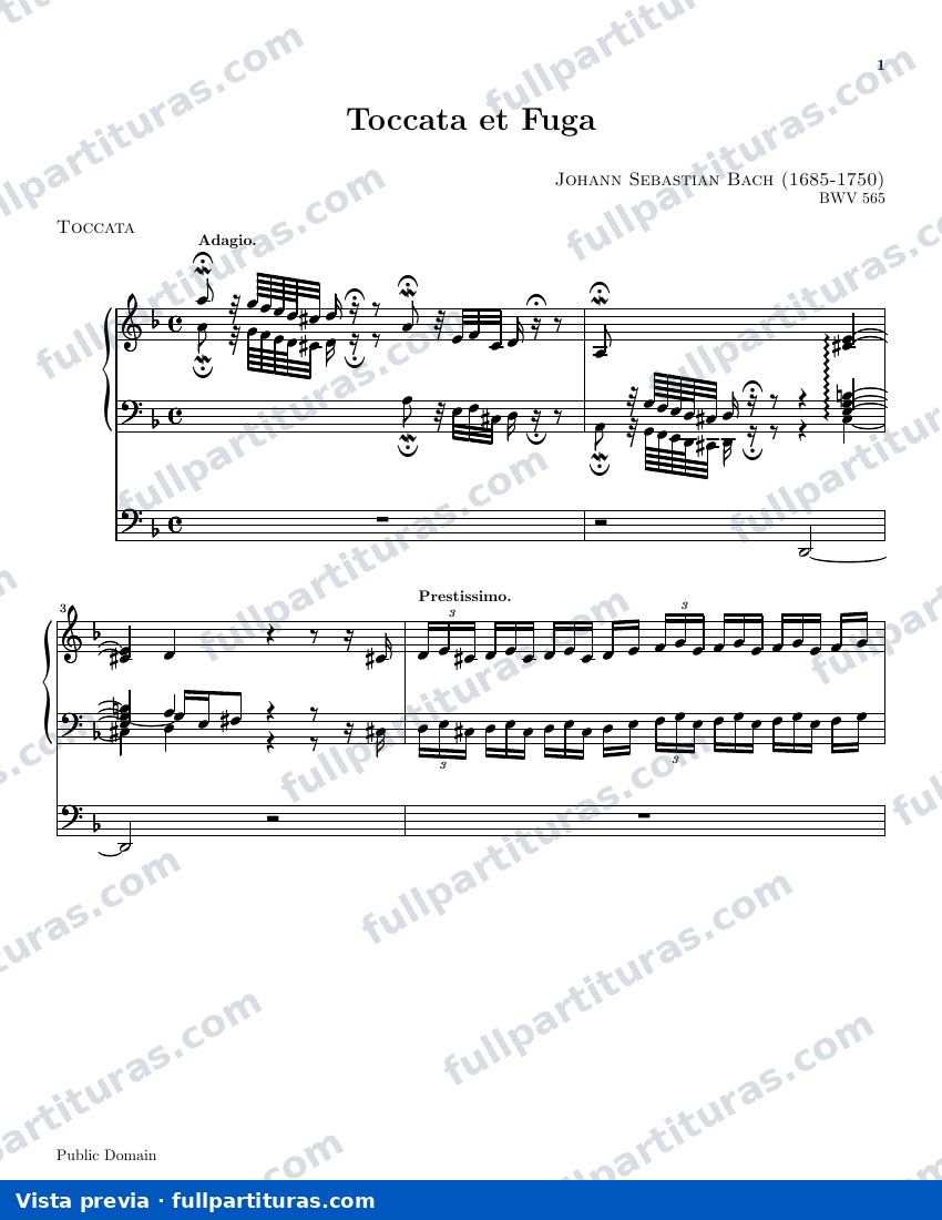 Tocata y Fuga en Re menor — preview