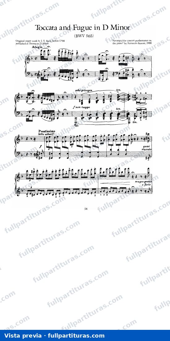 Tocata y Fuga en Re menor — preview