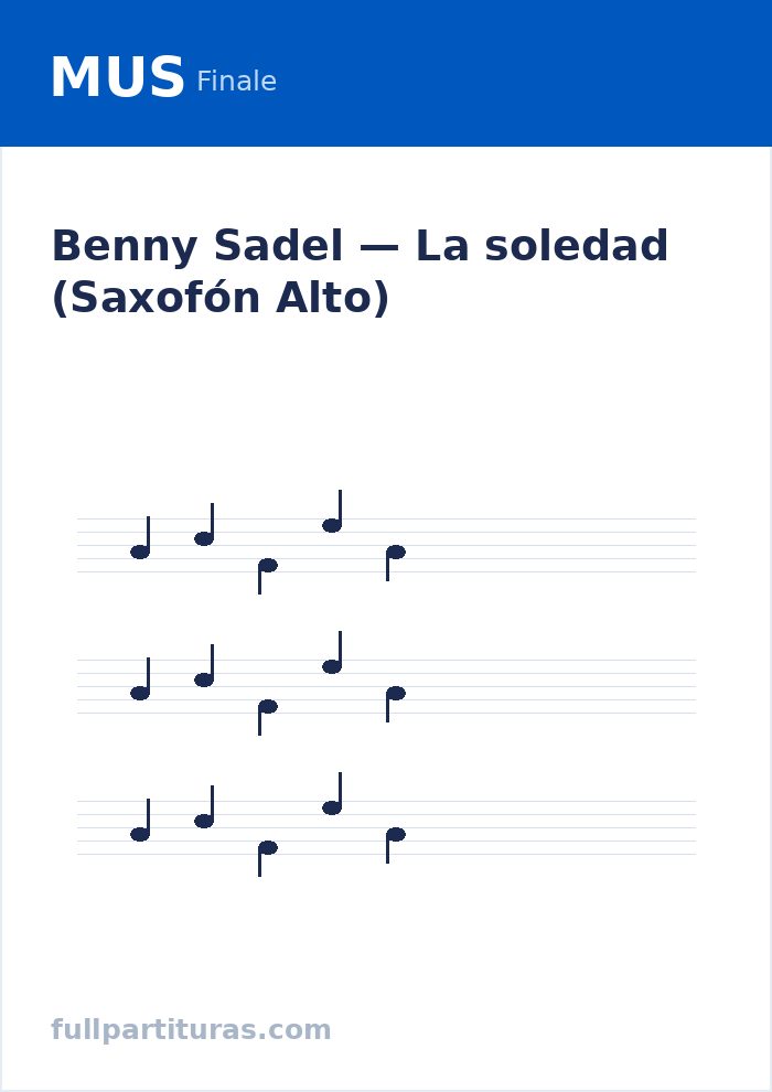 La soledad (Saxofón Alto) — Vorschau