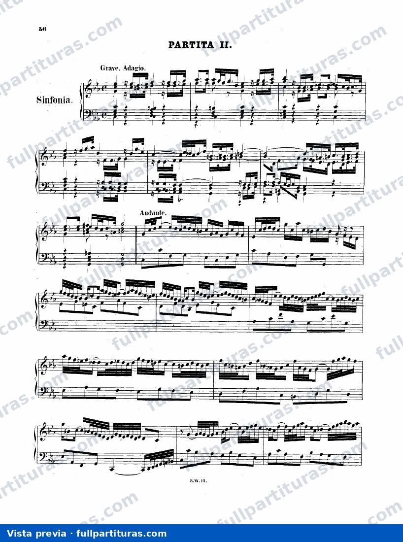 Partita Nº 2 BWV 826 para clave — preview