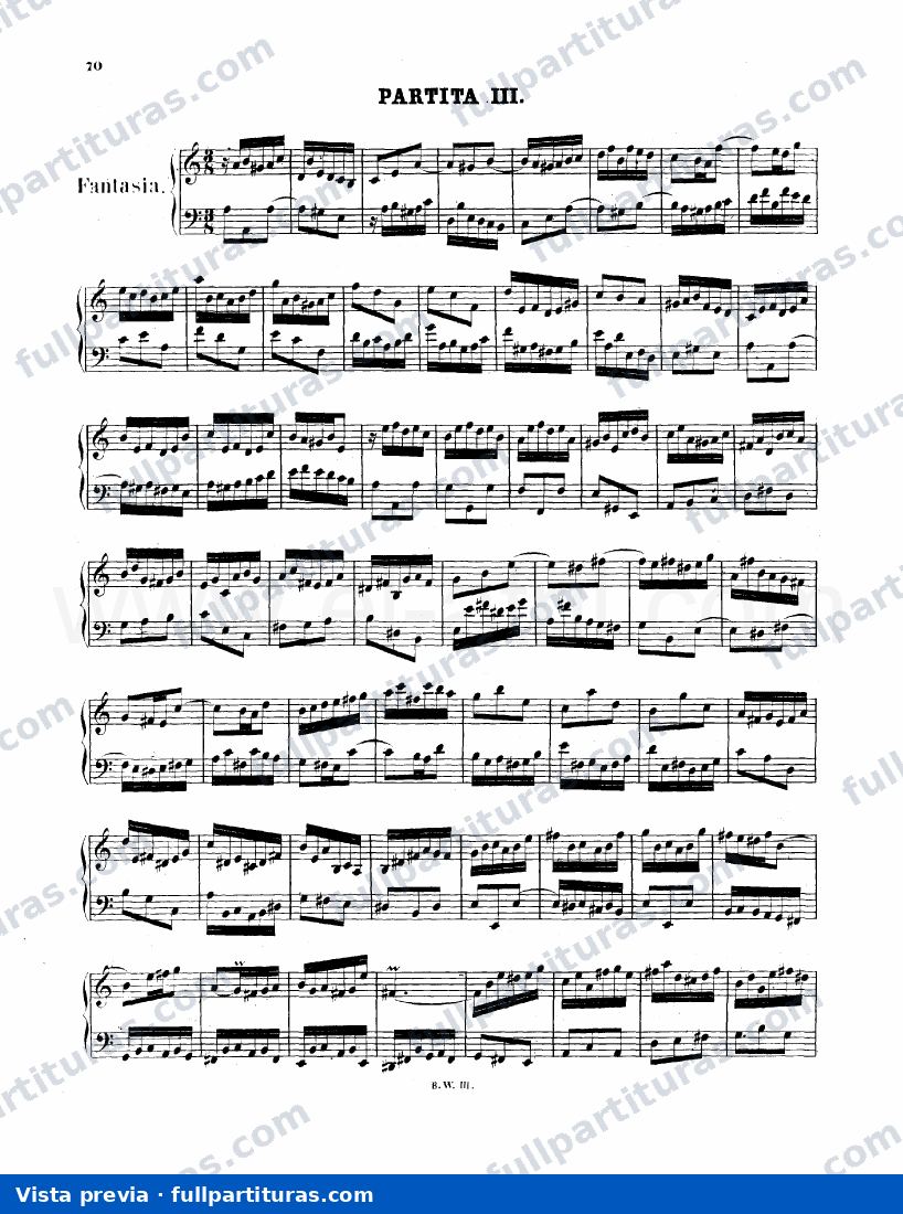 Partita Nº 3 BWV 827 para clave — preview