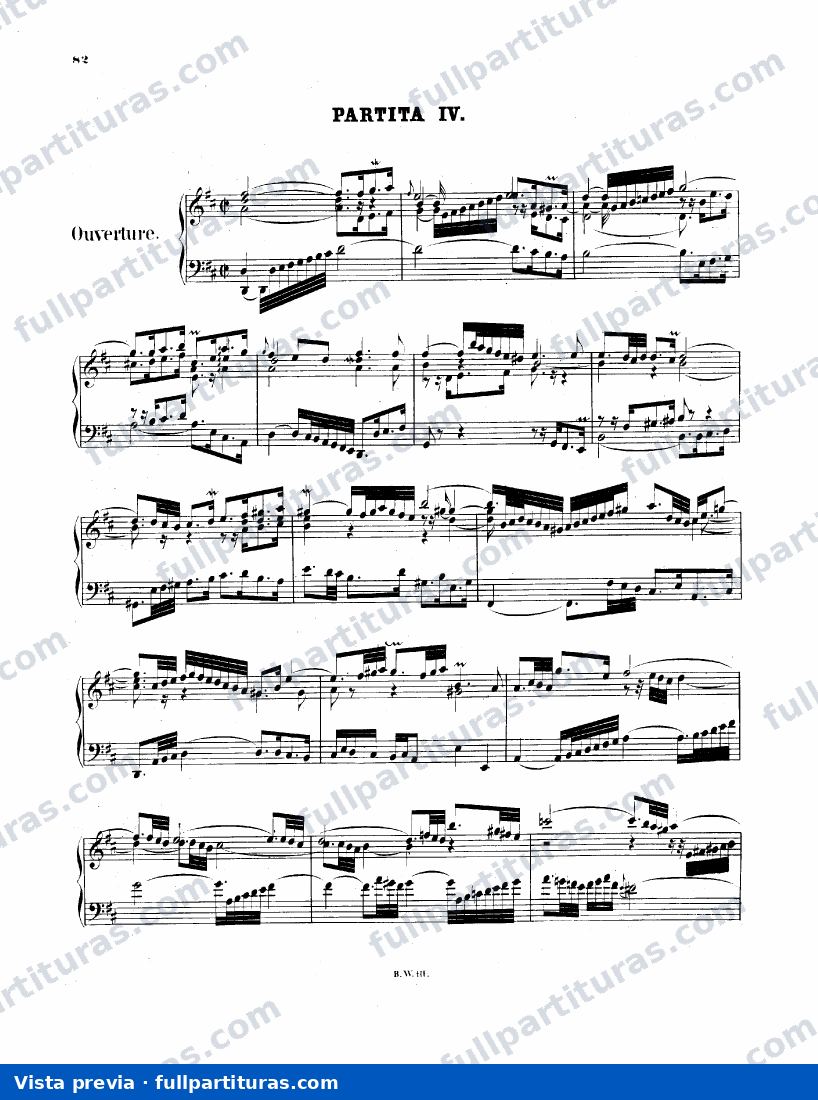 Partita Nº 4 BWV 828 para clave — preview