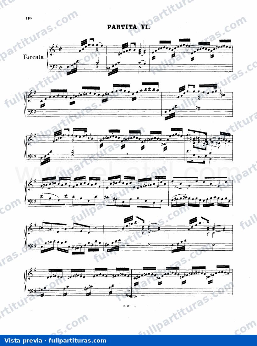 Partita Nº 6 BWV 830 para clave — preview