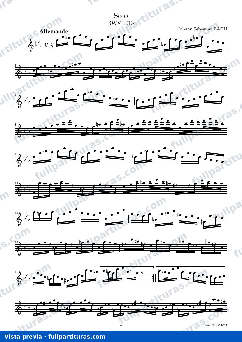 Partita para Flauta BWV 1013 — preview