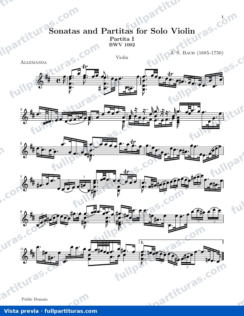 Partitura para violín — preview