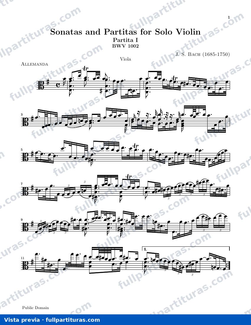 Partitura para Viola — preview