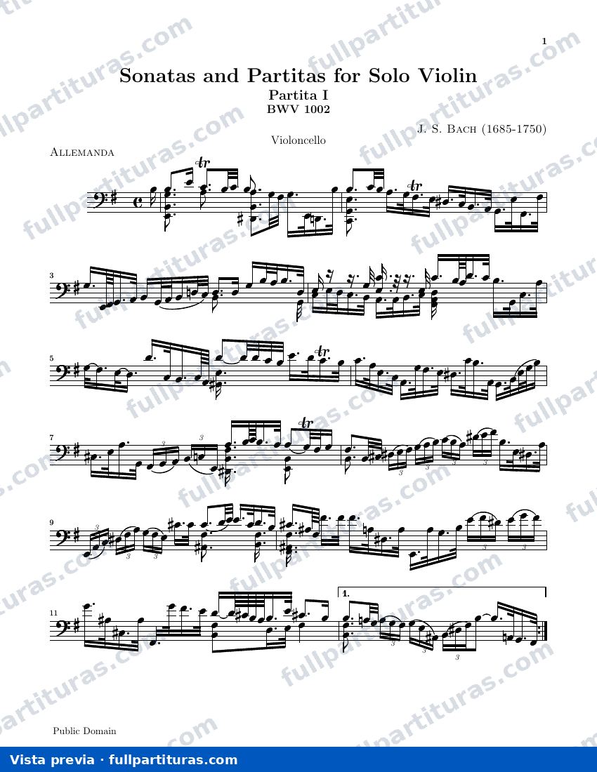 Partitura para Violonchelo — preview