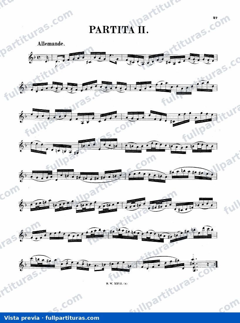 Partita nº 2 BWV 1004 para violín — preview