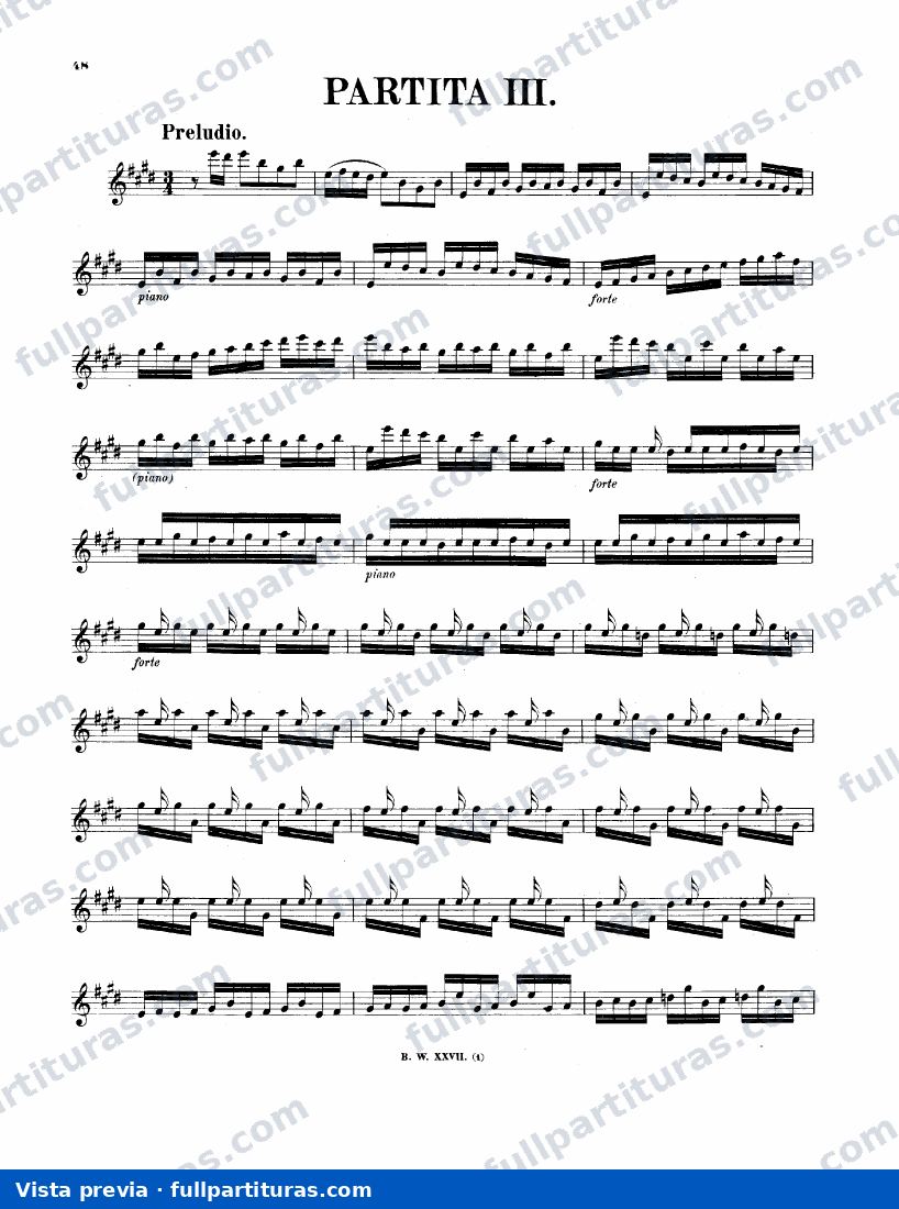Partita nº 3 BWV 1006 para violín — preview