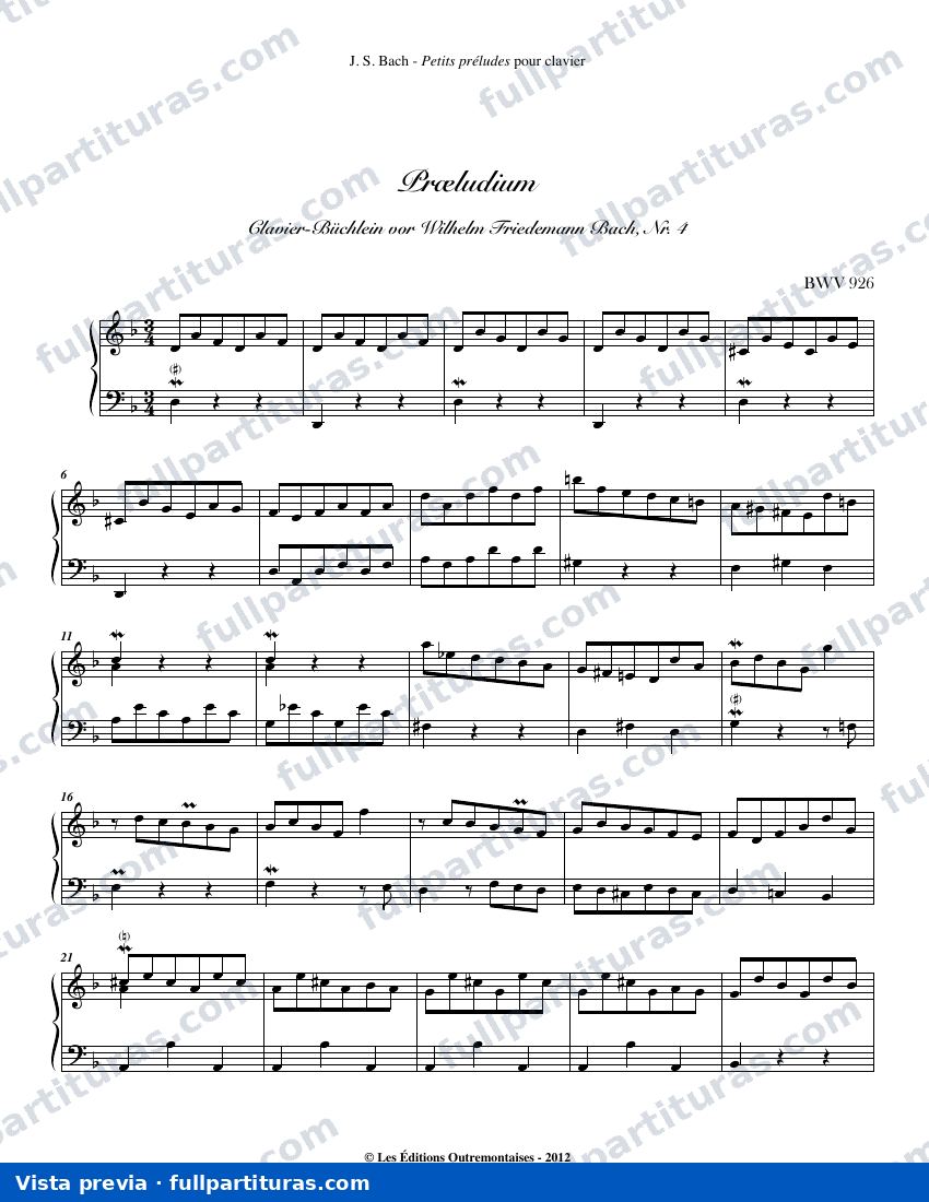 Preludio BWV 926 — preview