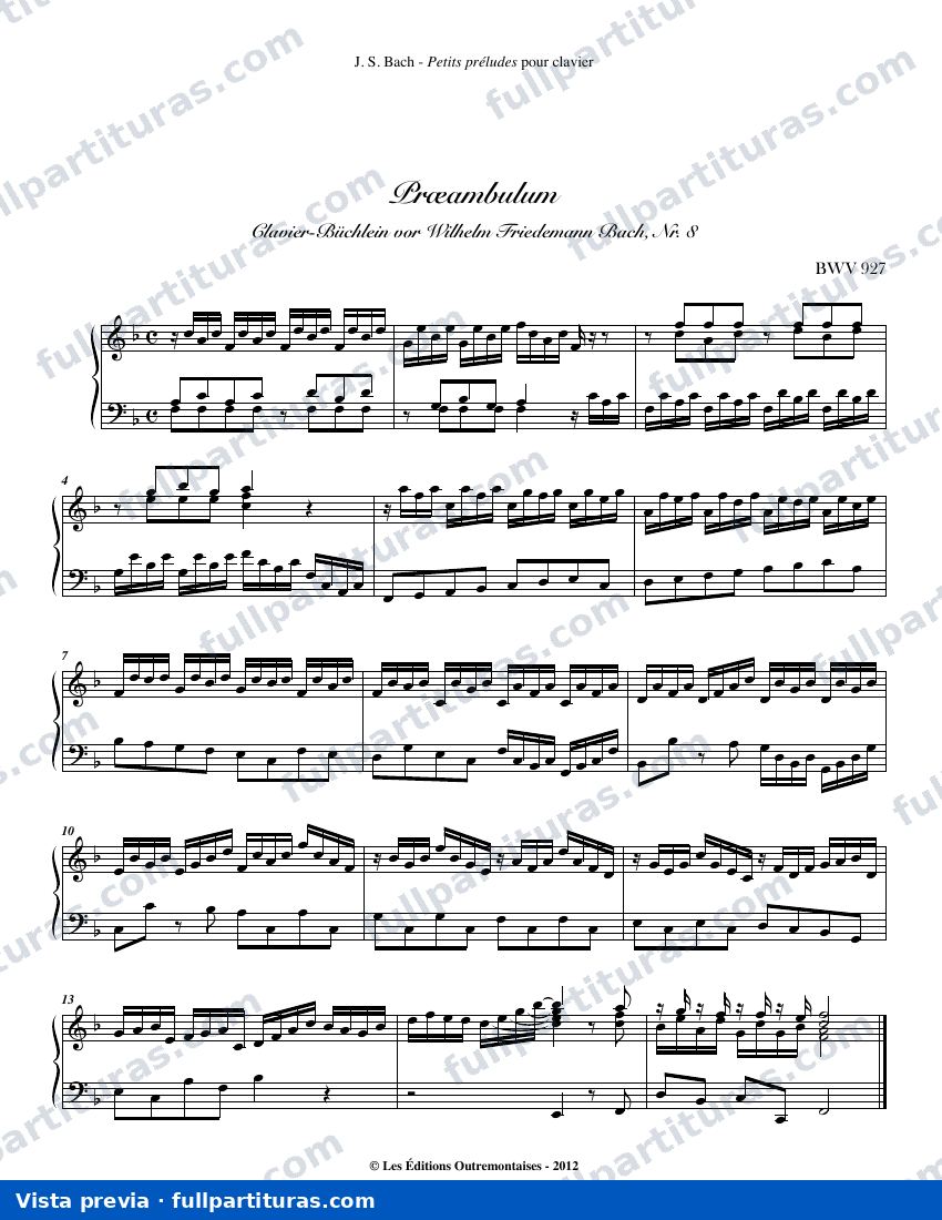 Preludio BWV 927 — preview
