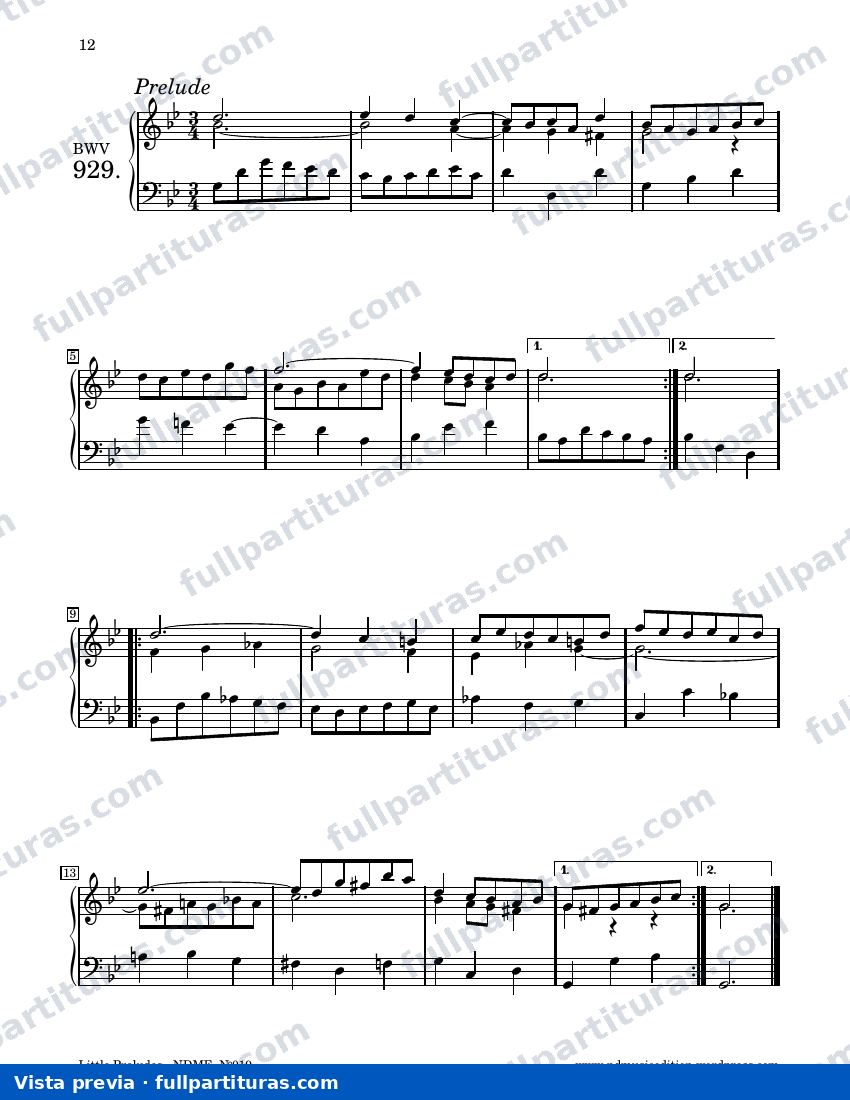 Preludio BWV 929 — preview