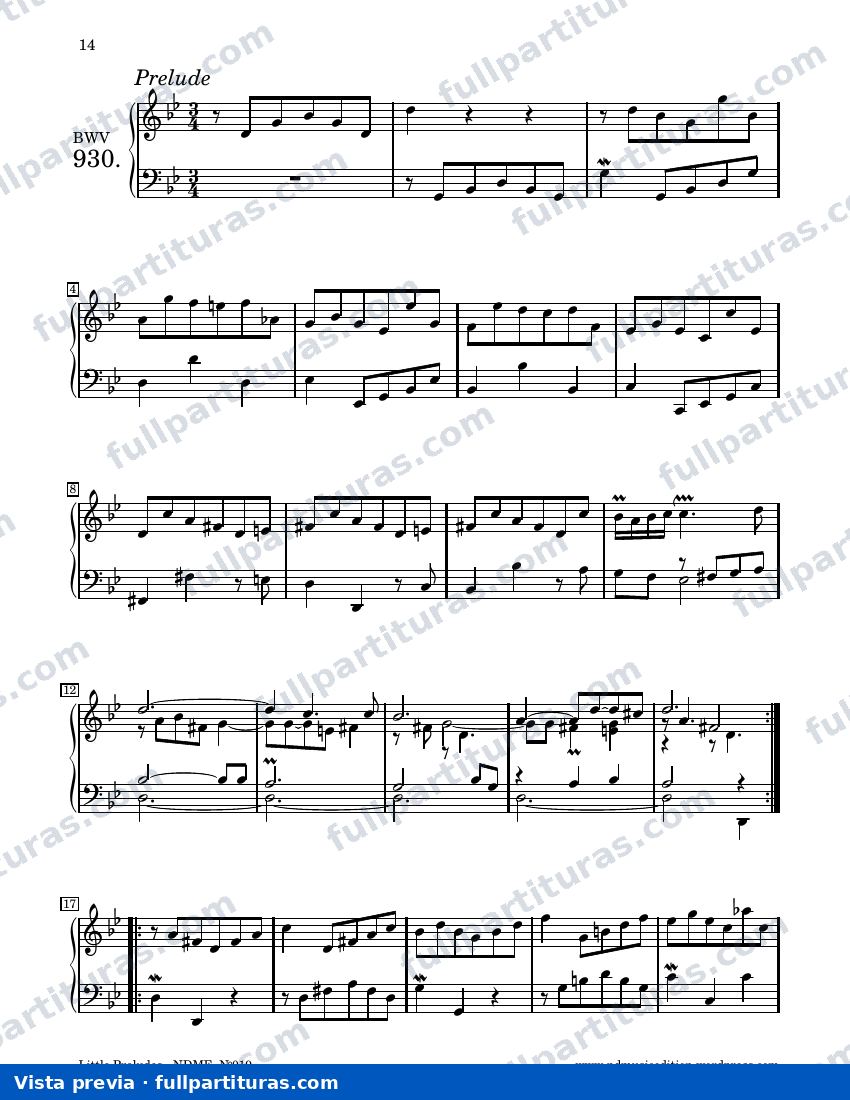 Preludio BWV 930 — preview