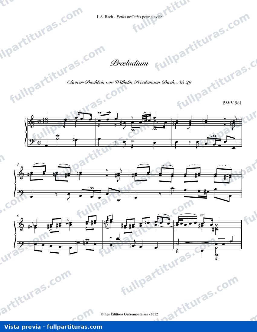 Preludio BWV 931 — preview