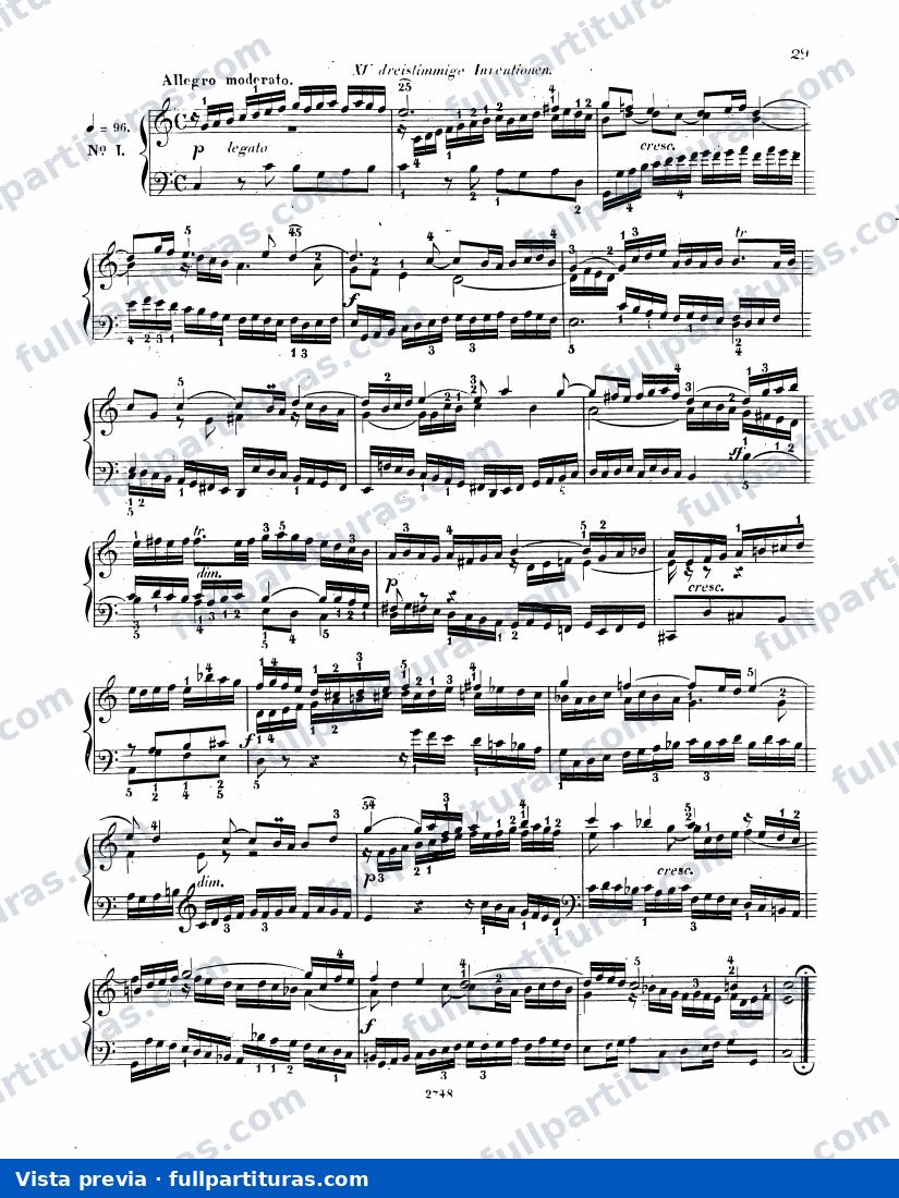 Invenciones a tres voces BWV 787/801 — vista previa