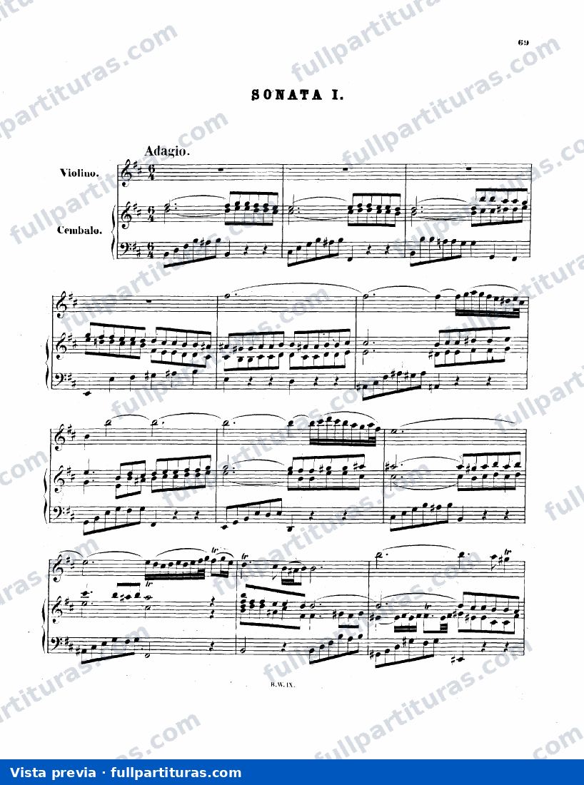 Sonata Nº 1 en SI m para Violín y Clavecembalo — preview