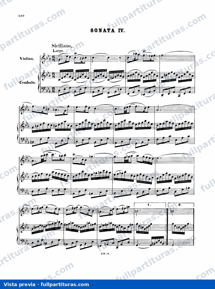 Sonata Nº 4 en Do m para Violín y Clavecembalo — preview
