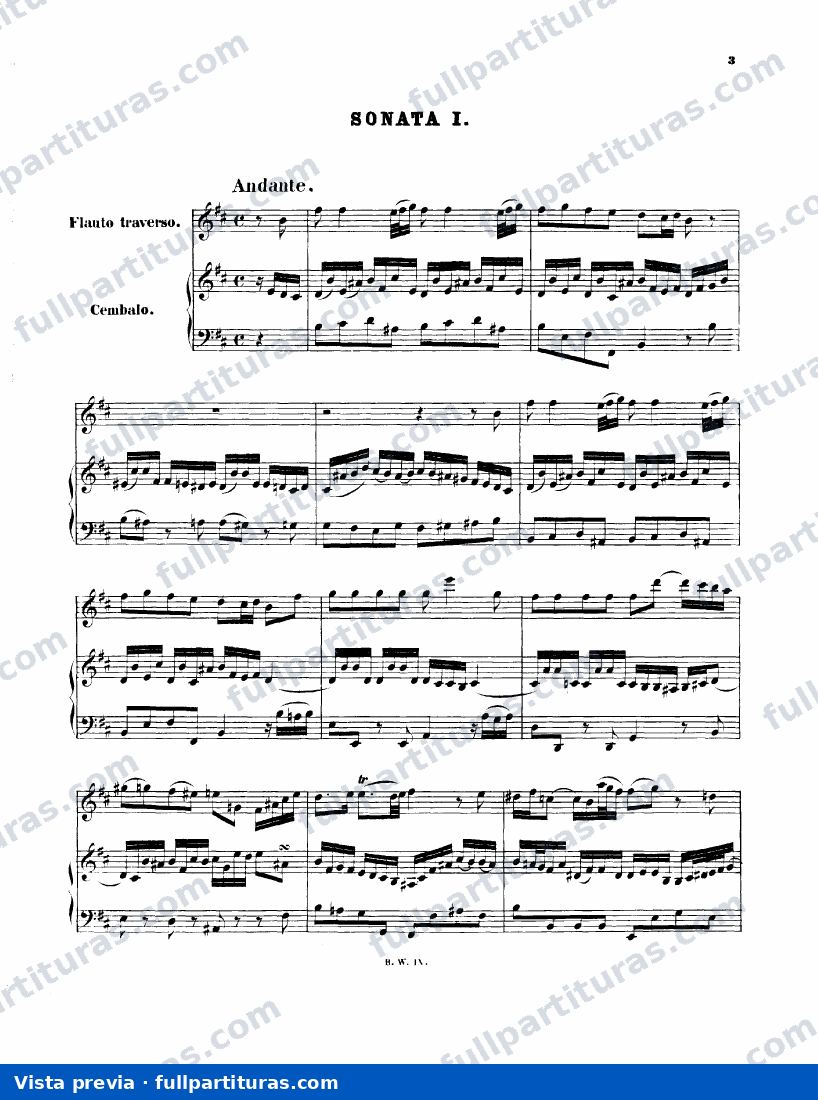 Sonata Nº 1 para Flauta y Clave — preview