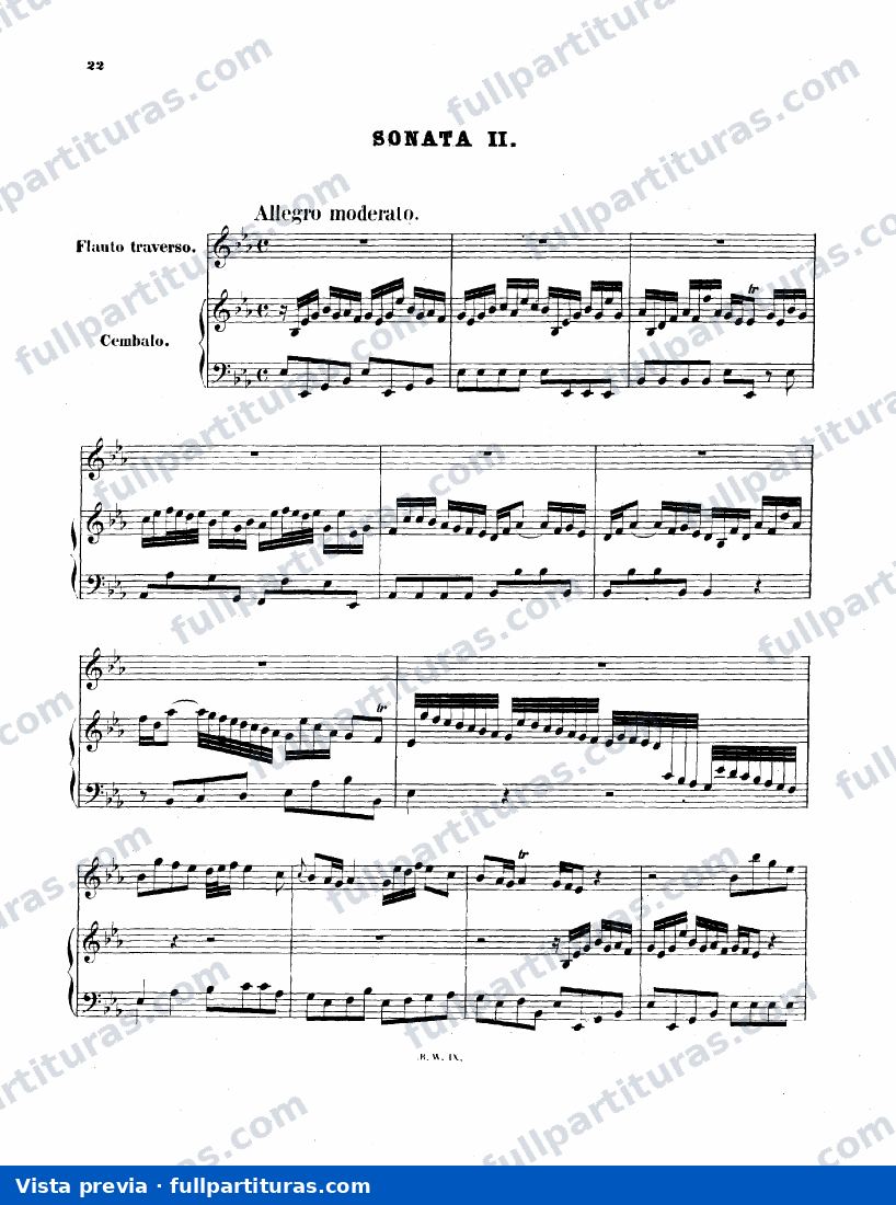 Sonata Nº 2 para Flauta y Clave — preview