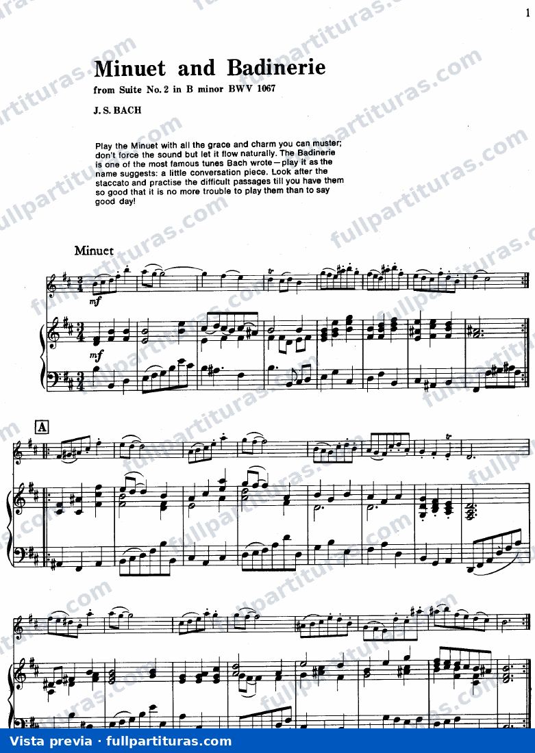 Menuet y Badinere de la Suite BWV 1067 — preview