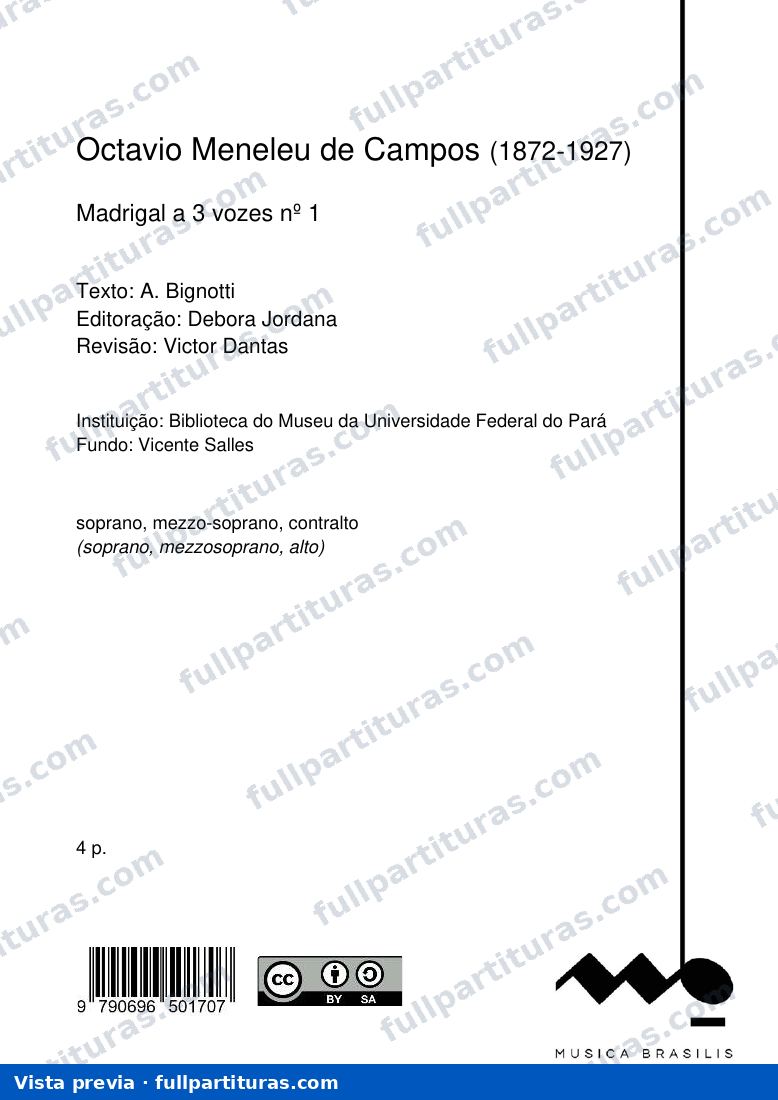 Madrigal a 3 vozes nº 1 — preview