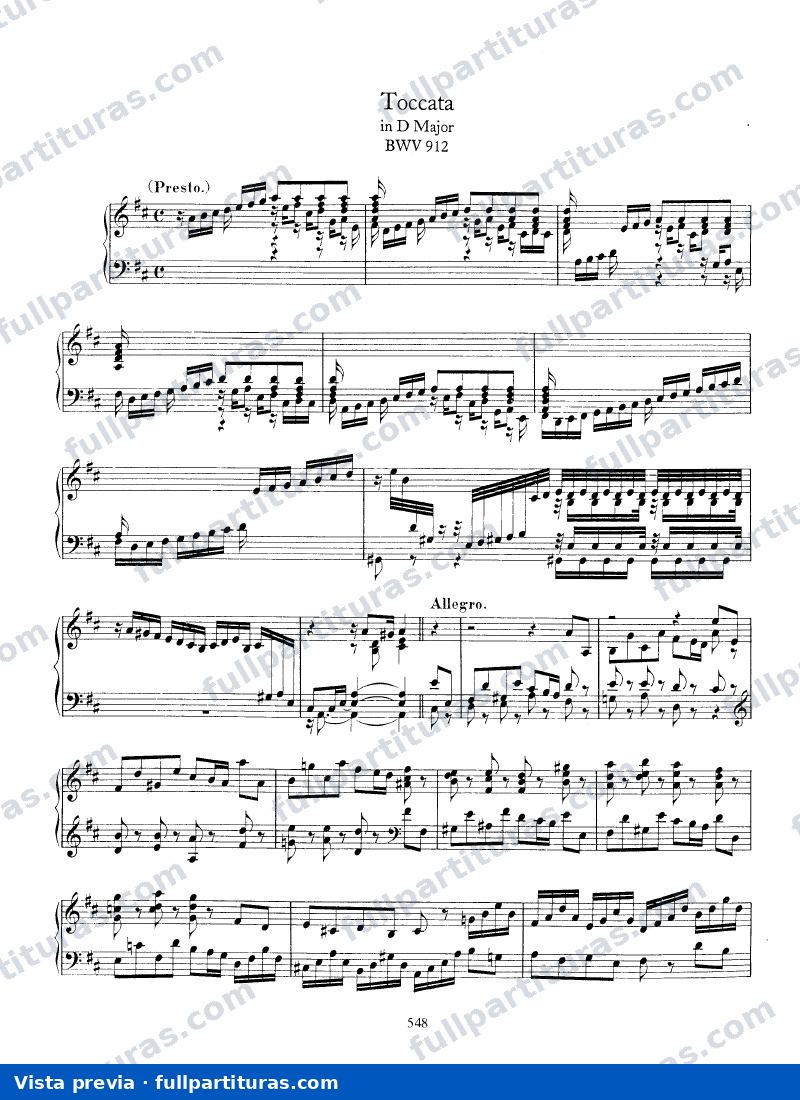 Toccata BWV 912 en Re mayor — preview